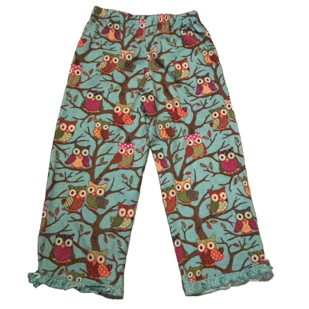 Nick & Nora 4T FLAME RESISTANT 2 Piece Pajamas Owls Long pants & Button up top